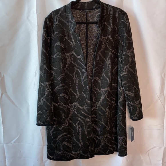 Alfani Metallic-Print Jacquard Topper Jacket - Picture 2 of 6